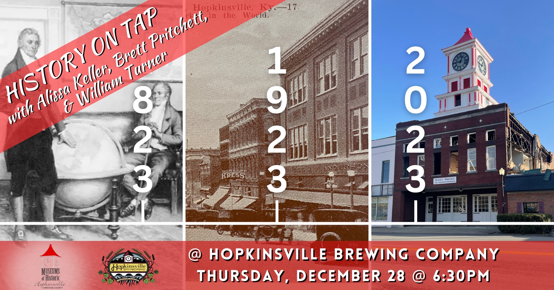 A History on Tap event on December 28, 6:30pm