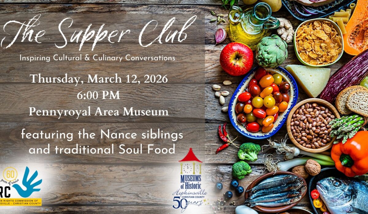Colorful foods are displayed on a wooden board. The Supper Club, Thursday, March 12 at 6pm at the Pennyroyal Area Museum featuring the Nance siblings and soul food favorites